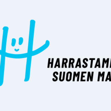 Harrastamisen Suomen mallin logo, jossa H-kirjain mudostaa hymyilevän hahmon.