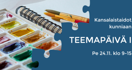 Vesiväripaletti ja kolme sivellintä.